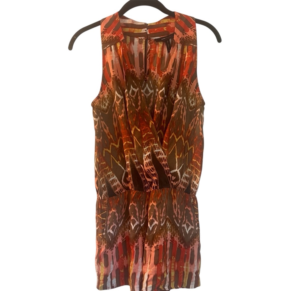 BCBG MaxAzria 100% Silk Sleeveless Romper Size XXS